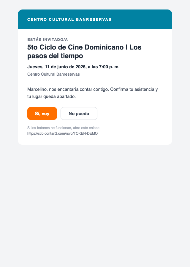 Invitación por email branded de Contan2